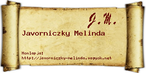 Javorniczky Melinda névjegykártya